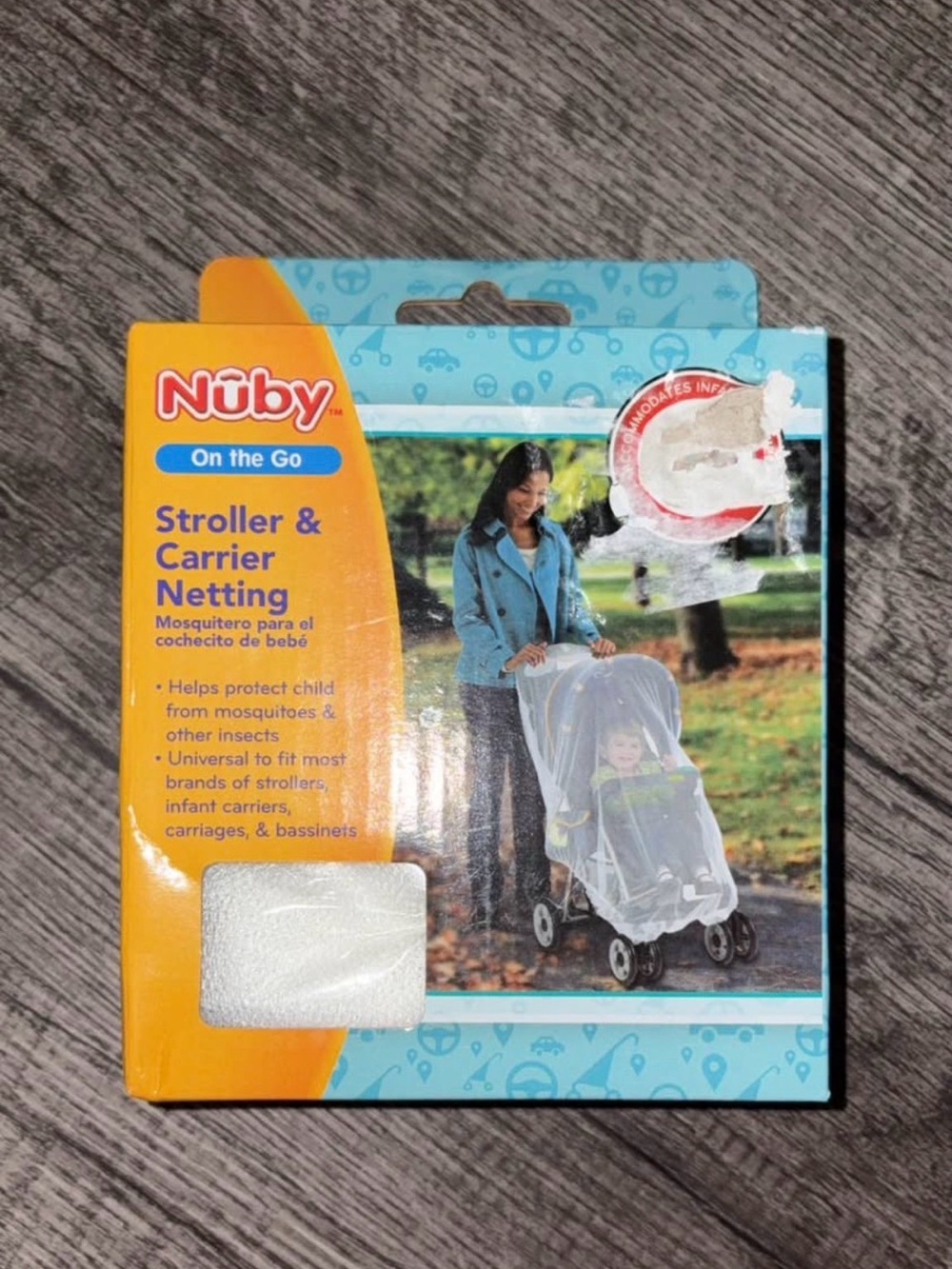 Nuby On the Go Stroller & Carrier Netting - White